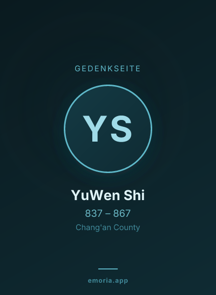 Gedenkportrait von YuWen Shi