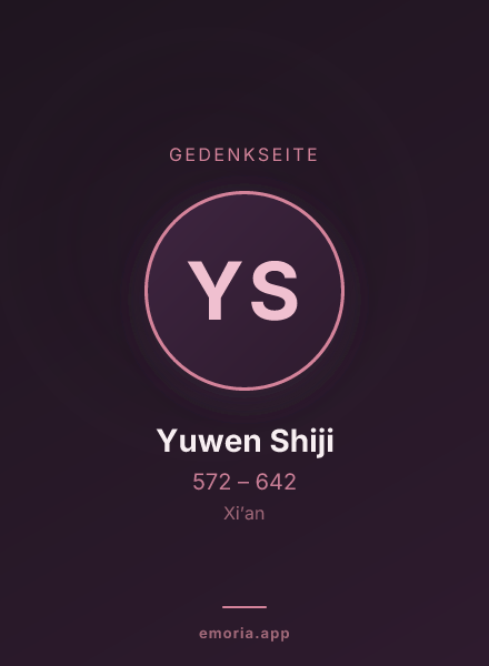 Gedenkportrait von Yuwen Shiji