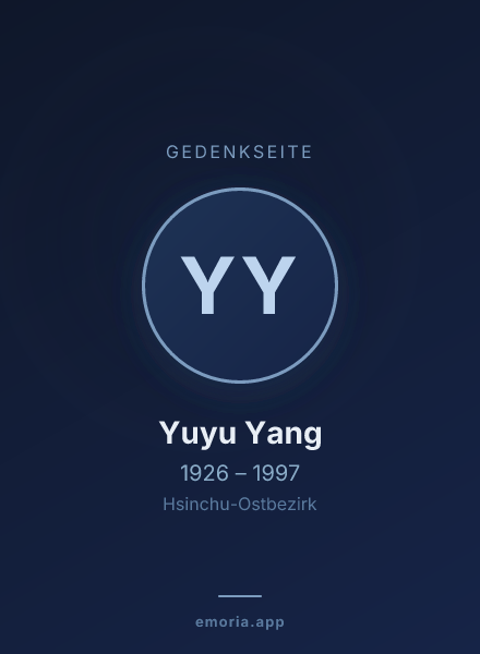 Gedenkportrait von Yuyu Yang