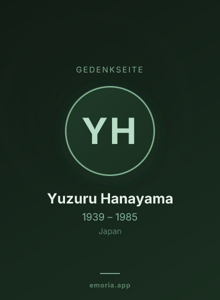 Gedenkportrait von Yuzuru Hanayama