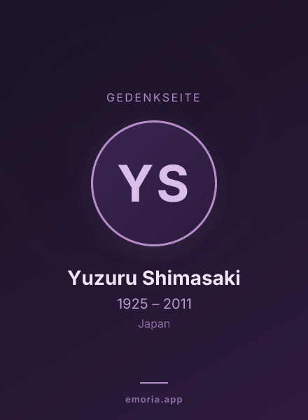 Gedenkportrait von Yuzuru Shimasaki