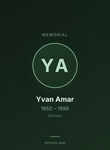 Memorial portrait of Yvan Amar