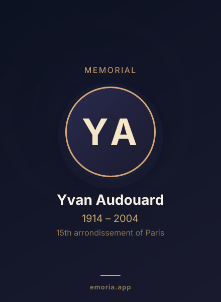 Memorial portrait of Yvan Audouard