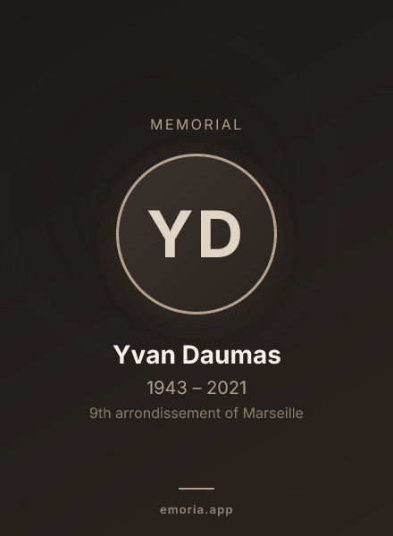 Memorial portrait of Yvan Daumas