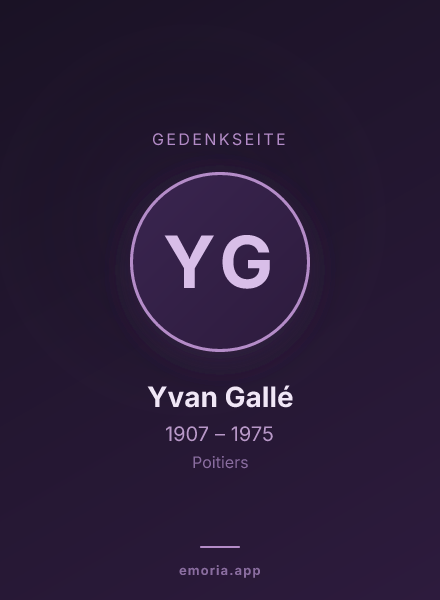 Gedenkportrait von Yvan Gallé