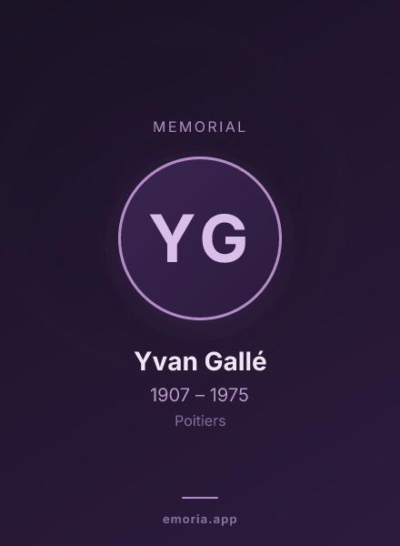 Memorial portrait of Yvan Gallé