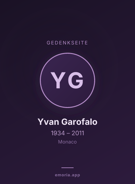 Gedenkportrait von Yvan Garofalo