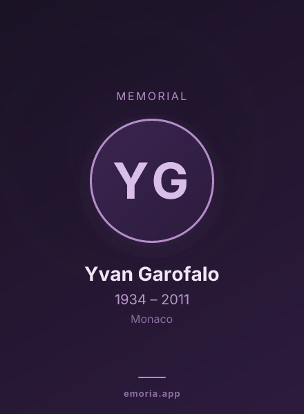 Memorial portrait of Yvan Garofalo