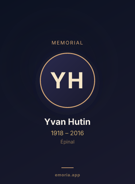 Memorial portrait of Yvan Hutin