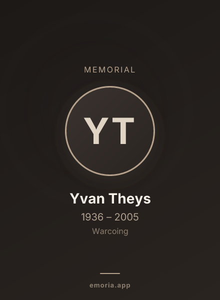 Memorial portrait of Yvan Theys