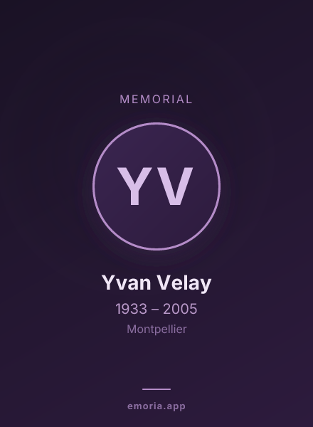 Memorial portrait of Yvan Velay