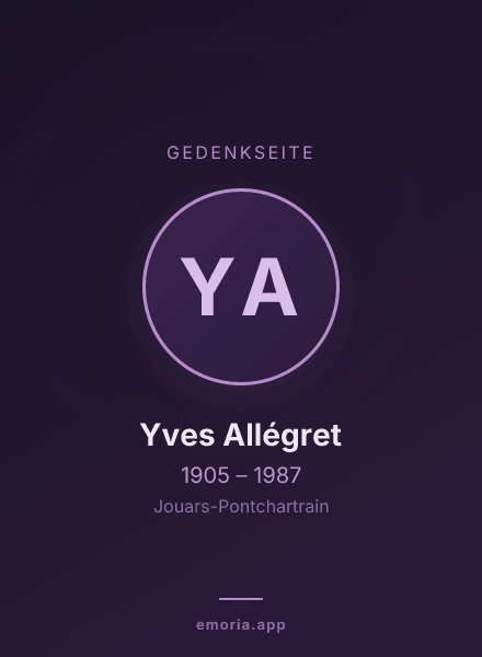 Gedenkportrait von Yves Allégret