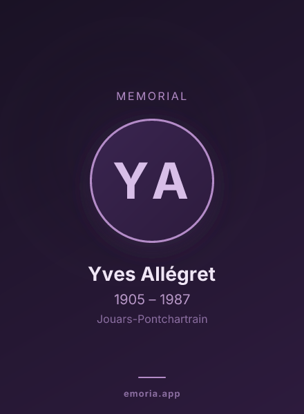 Memorial portrait of Yves Allégret