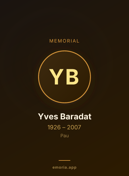 Memorial portrait of Yves Baradat