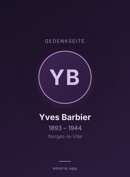 Gedenkportrait von Yves Barbier