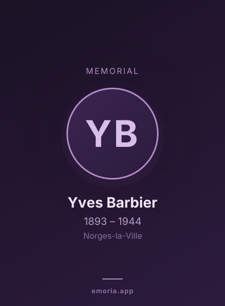 Memorial portrait of Yves Barbier