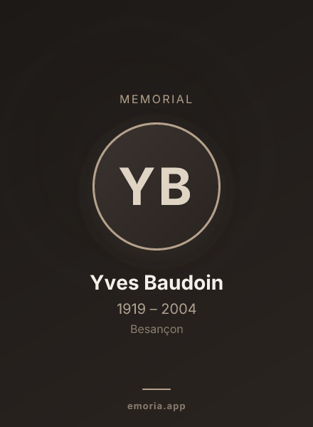 Memorial portrait of Yves Baudoin