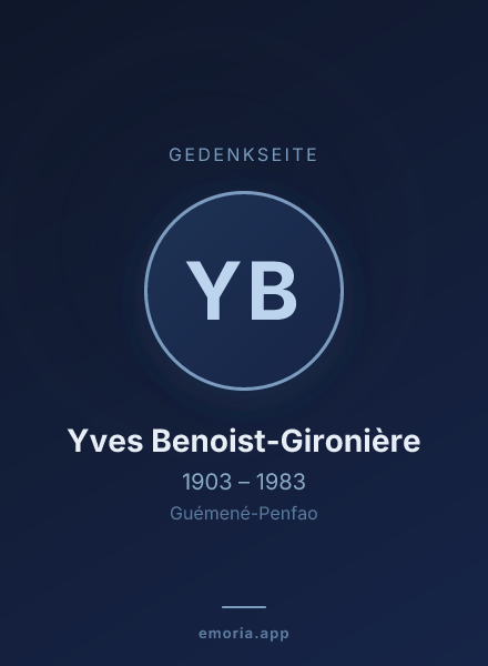 Gedenkportrait von Yves Benoist-Gironière
