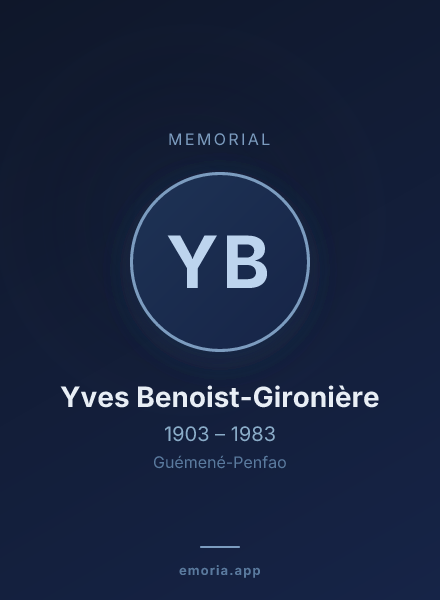 Memorial portrait of Yves Benoist-Gironière
