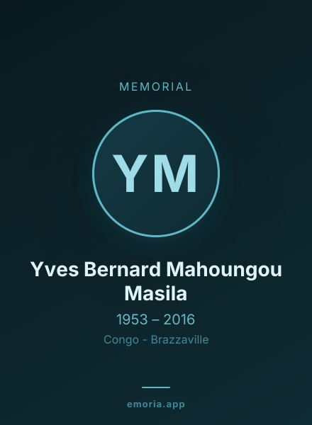 Memorial portrait of Yves Bernard Mahoungou Masila