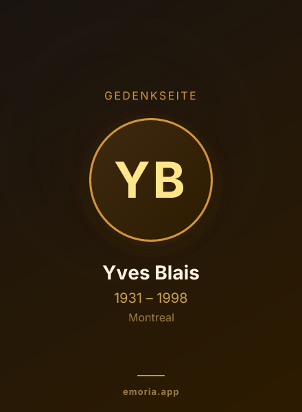 Gedenkportrait von Yves Blais