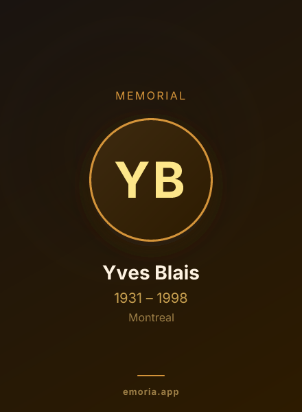 Memorial portrait of Yves Blais