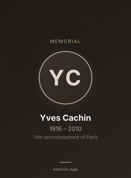 Memorial portrait of Yves Cachin