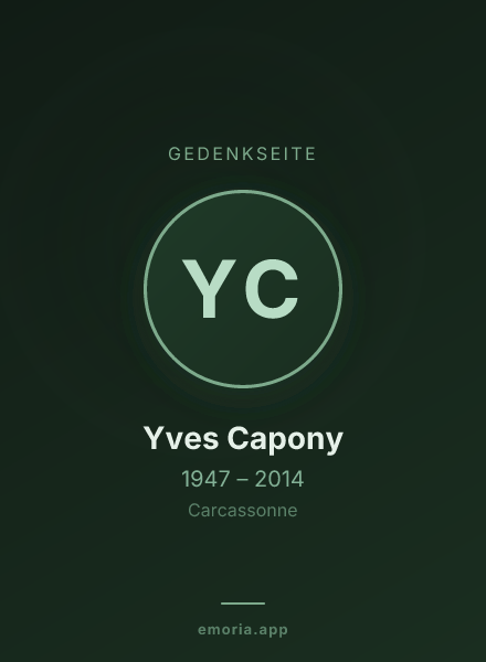 Gedenkportrait von Yves Capony
