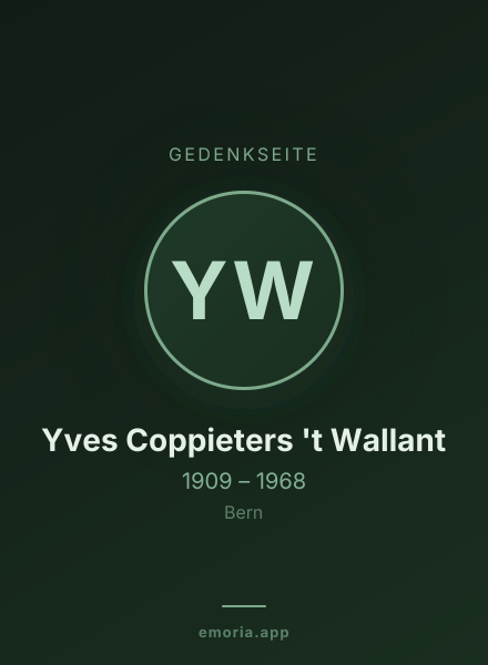 Gedenkportrait von Yves Coppieters 't Wallant