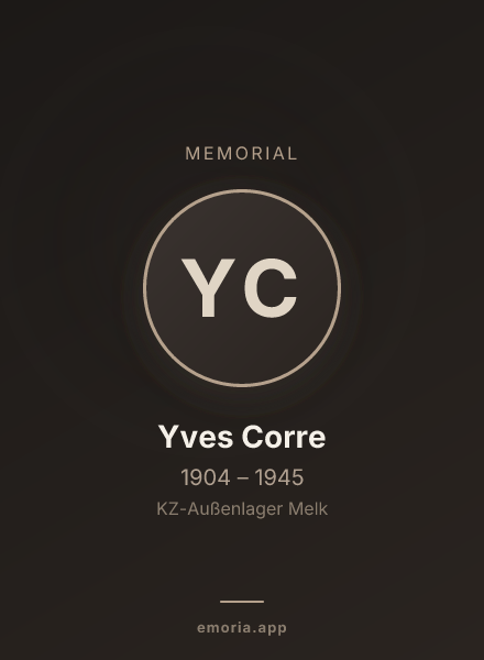 Memorial portrait of Yves Corre