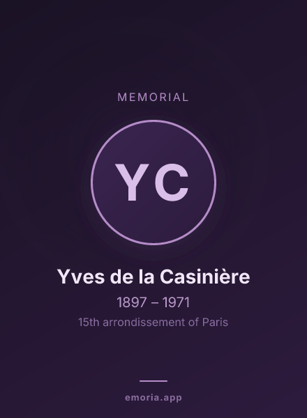 Memorial portrait of Yves de la Casinière