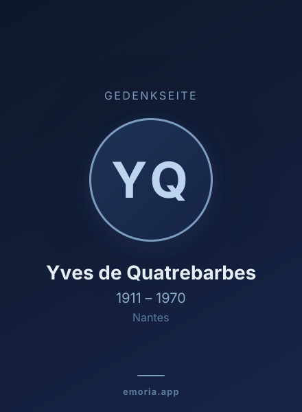 Gedenkportrait von Yves de Quatrebarbes