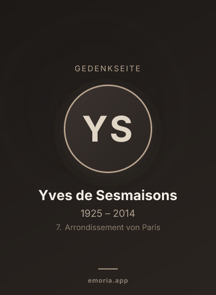 Gedenkportrait von Yves de Sesmaisons