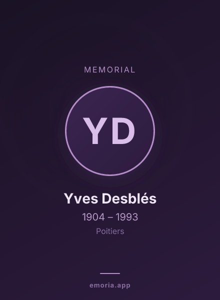 Memorial portrait of Yves Desblés