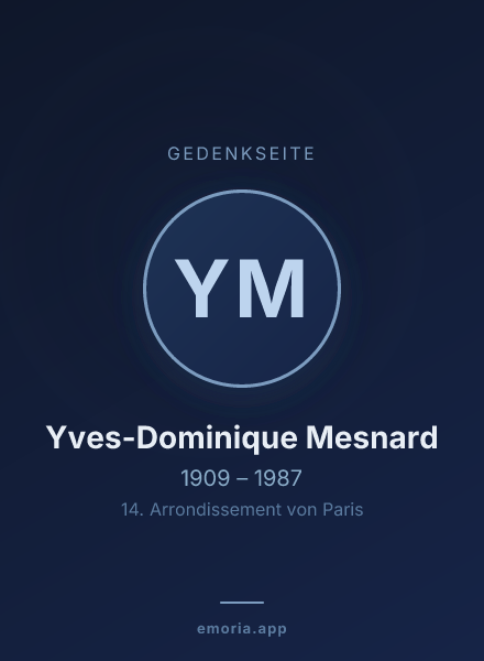 Gedenkportrait von Yves-Dominique Mesnard