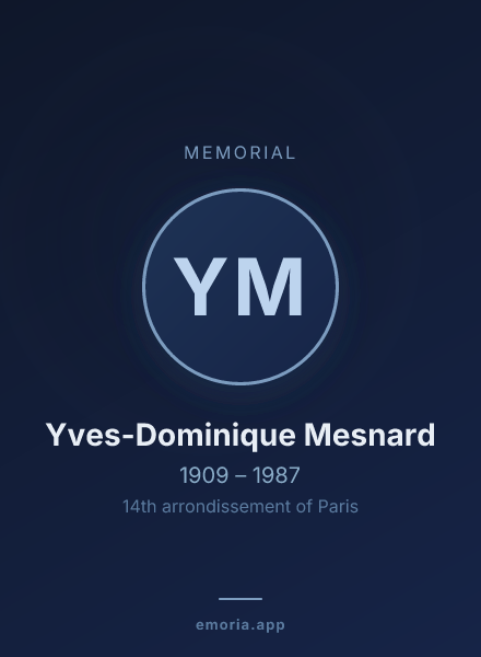 Memorial portrait of Yves-Dominique Mesnard