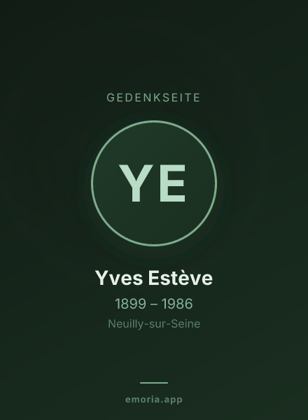 Gedenkportrait von Yves Estève