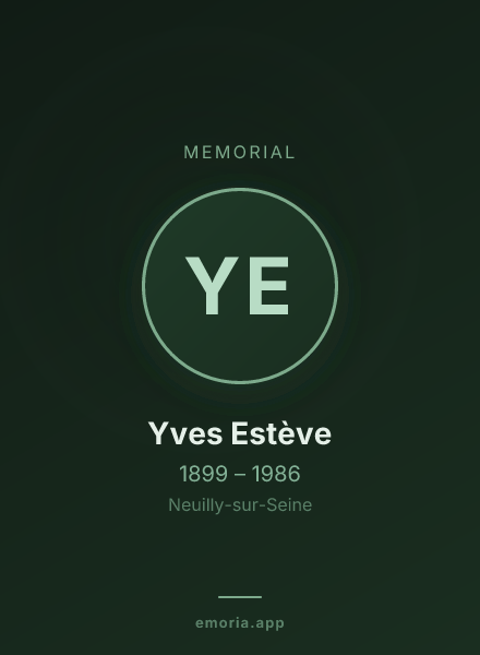 Memorial portrait of Yves Estève