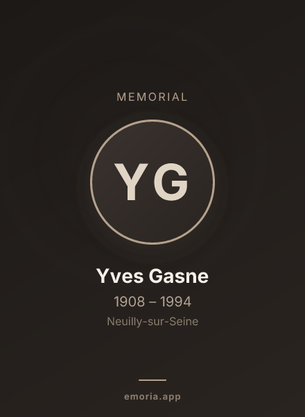 Memorial portrait of Yves Gasne