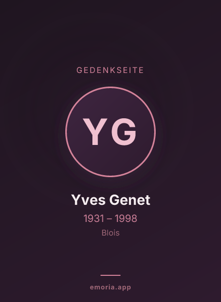 Gedenkportrait von Yves Genet