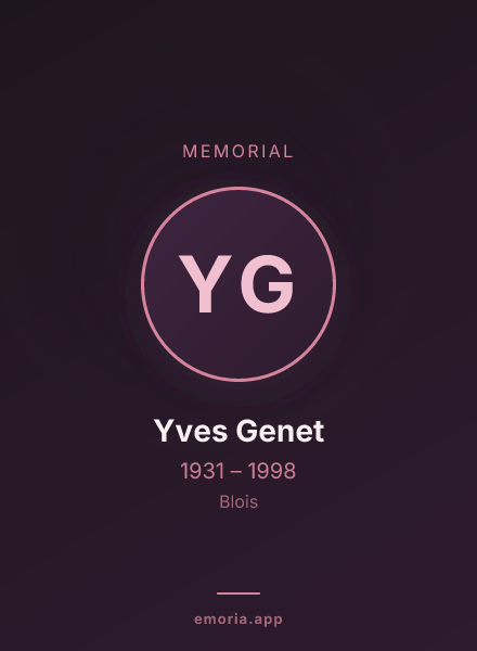 Memorial portrait of Yves Genet