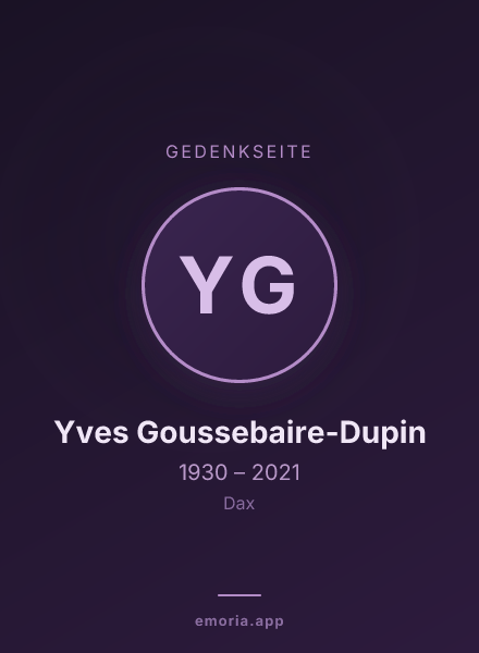 Gedenkportrait von Yves Goussebaire-Dupin