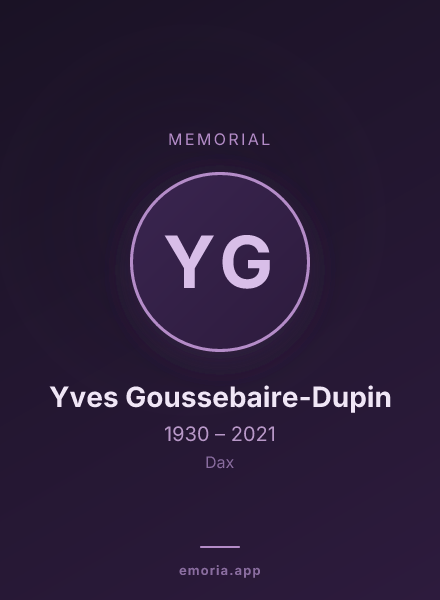 Memorial portrait of Yves Goussebaire-Dupin