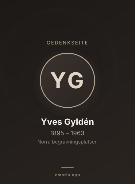 Gedenkportrait von Yves Gyldén