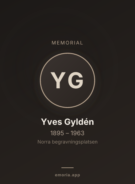 Memorial portrait of Yves Gyldén