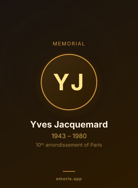 Memorial portrait of Yves Jacquemard