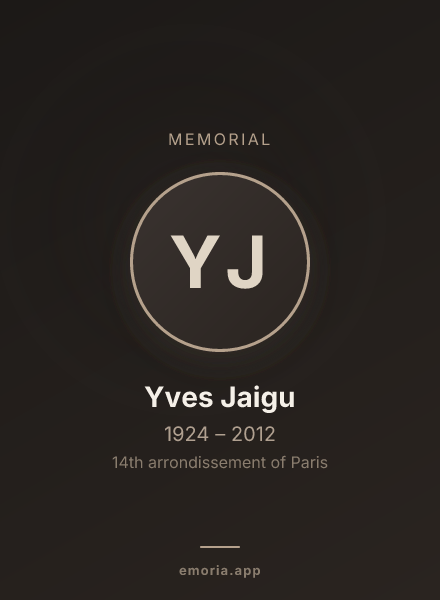 Memorial portrait of Yves Jaigu