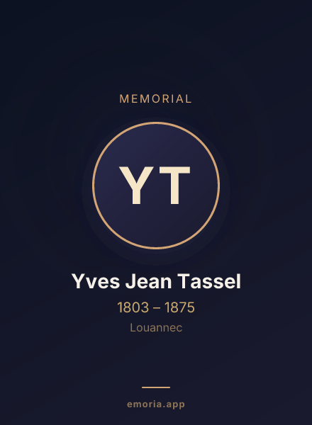 Memorial portrait of Yves Jean Tassel