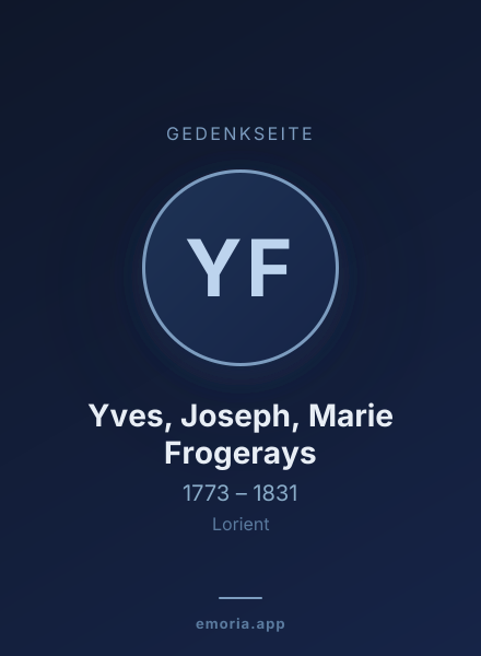 Gedenkportrait von Yves, Joseph, Marie Frogerays