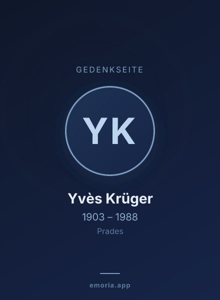 Gedenkportrait von Yvès Krüger